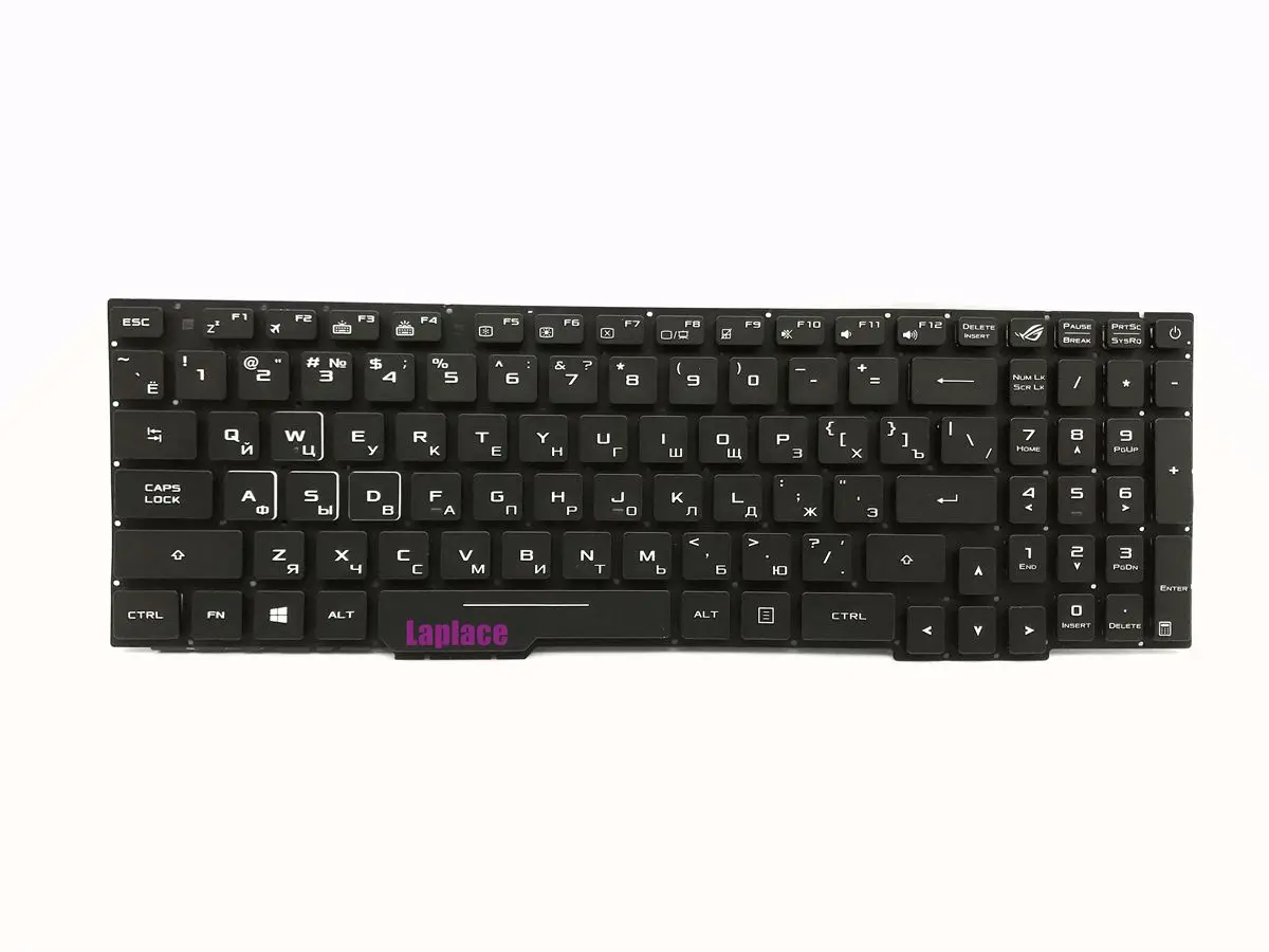 Новая русская белая клавиатура с подсветкой для Asus FX553VD FX553V без упора рук |