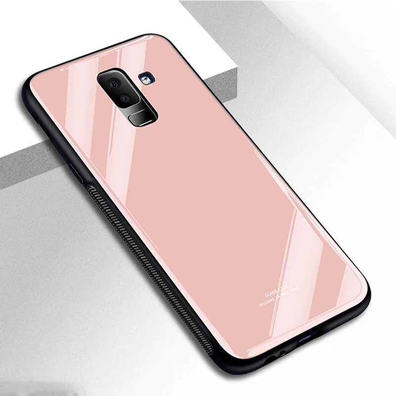 Жесткий чехол BFOLLOW для Samsung Galaxy A8 2018/A6 2018/A7 A5 2018 Стекло 9H задняя крышка черный
