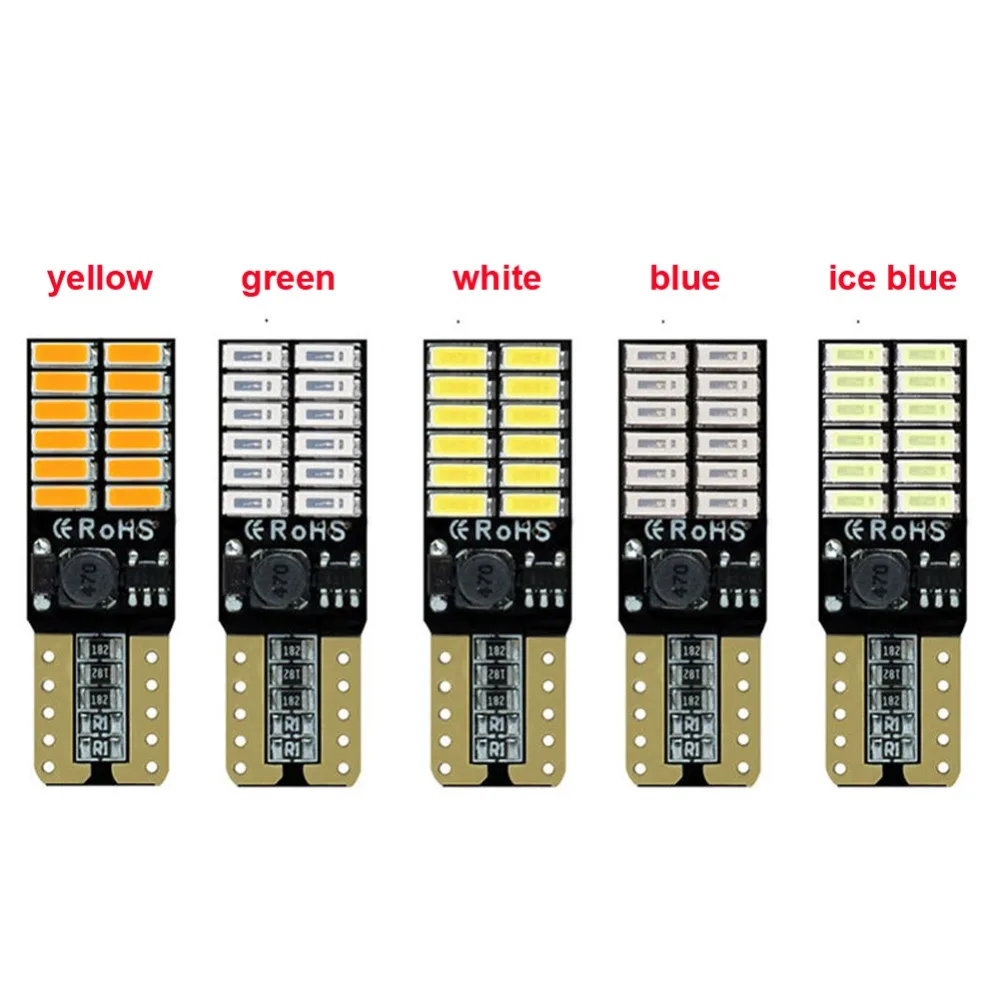 2x12 в 24 В Canbus T10 Светодиодная лампа W5W Автомобильная DRL 4014 SMD 194 168 габарисветильник