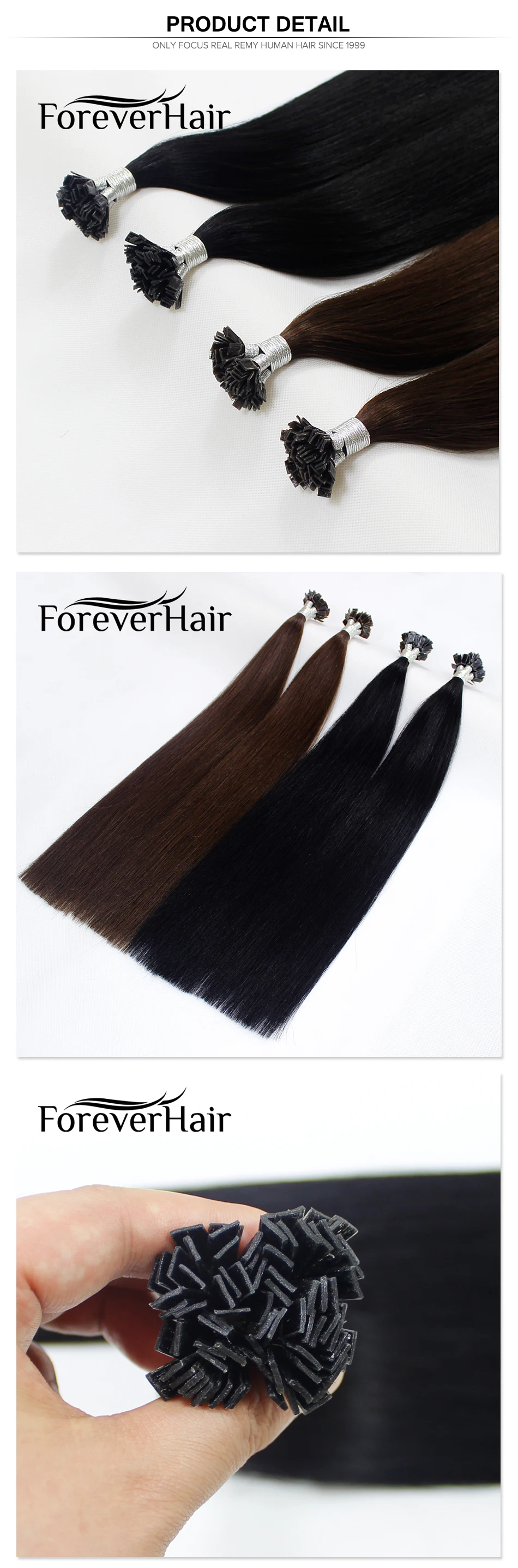 FOREVER HAIR 1 г/локон 2" Remy плоский наконечник двойной нарисованный человеческих волос Расширение прямые капсулы кератин предварительно скрепленные волосы Расширение 100 г