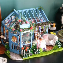 CUTEBEE DIY Dollhouse Wooden Doll Houses Miniature Dollhouse Kit Furniture  Casa Music Led Toys for Children Birthday Gift A68C