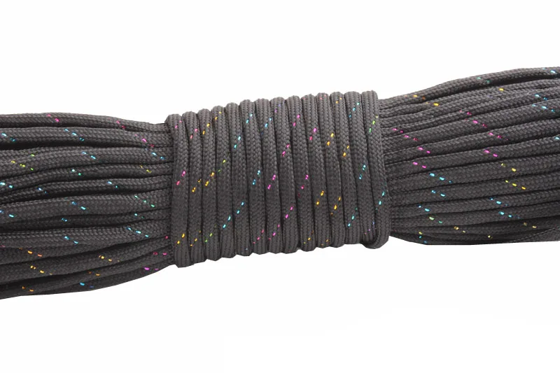 190 black colorful Паракорд CAMPINGSKY 4 мм 100ft 550 Паракорд парашютный шнур для пеших прогулок кемпинга - Цвет: 190 black colorful