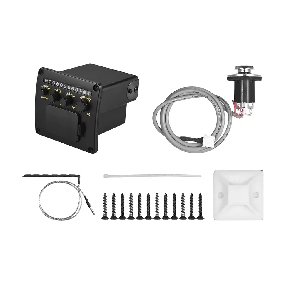

Guitar Pickup 2-Band EQ Acoustic Guitar Piezo Pickup System with Tuner Function Guitar Parts & Accessories