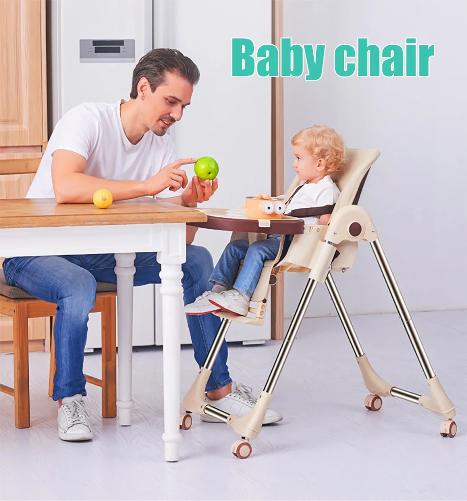 IMBABY детский стульчик для кормления, детский стульчик с четырьмя колесами, стул для кормления грудью со столом, стульчики для кормления ребенка