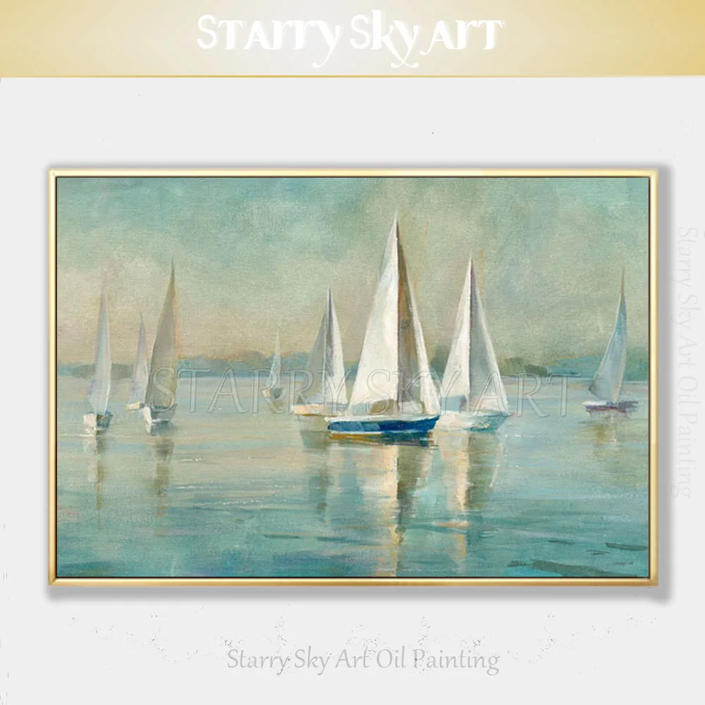 

Artist Hand-painted High Quality Impressionist Landscape Oil Painting on Canvas Special Landscape Boats Shipping Oil Painting