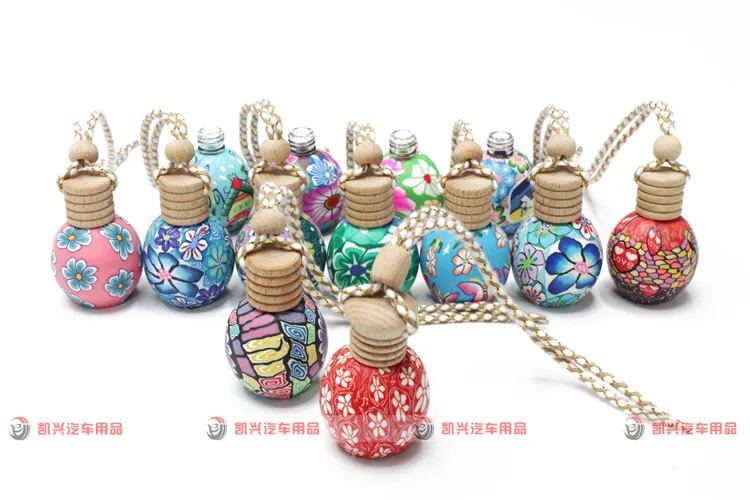 

50pcs Polymer clay perfume essential oil bottles the car perfume bottle hang hang act the role ofing tourism souvenir