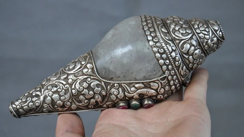6 &quotТибетский Кристалл инкрустация тибетский серебряный драгоценный камень