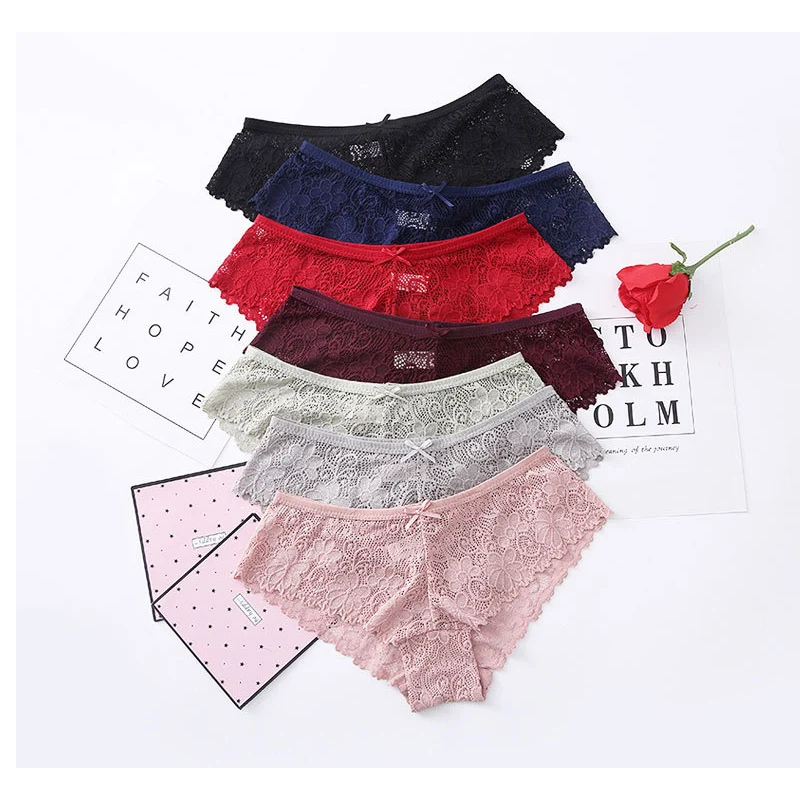 3 шт. трусики для женщин сексуальное нижнее белье кружевные дышащие женские