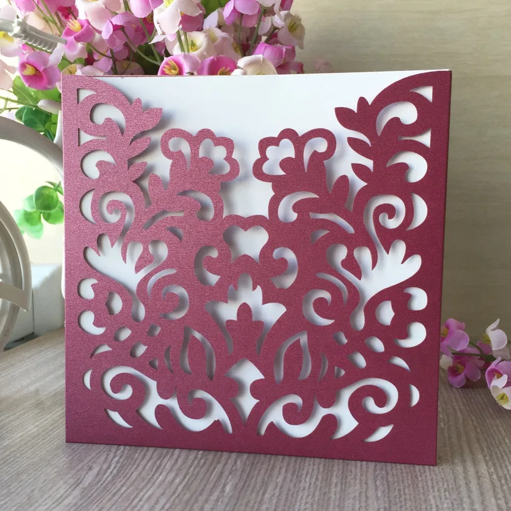 

50pcs Laser Cut Pearl paper craft ramadan Eid Mubarak theme decoration happy Eid decorations Invitation Blessing Paper card