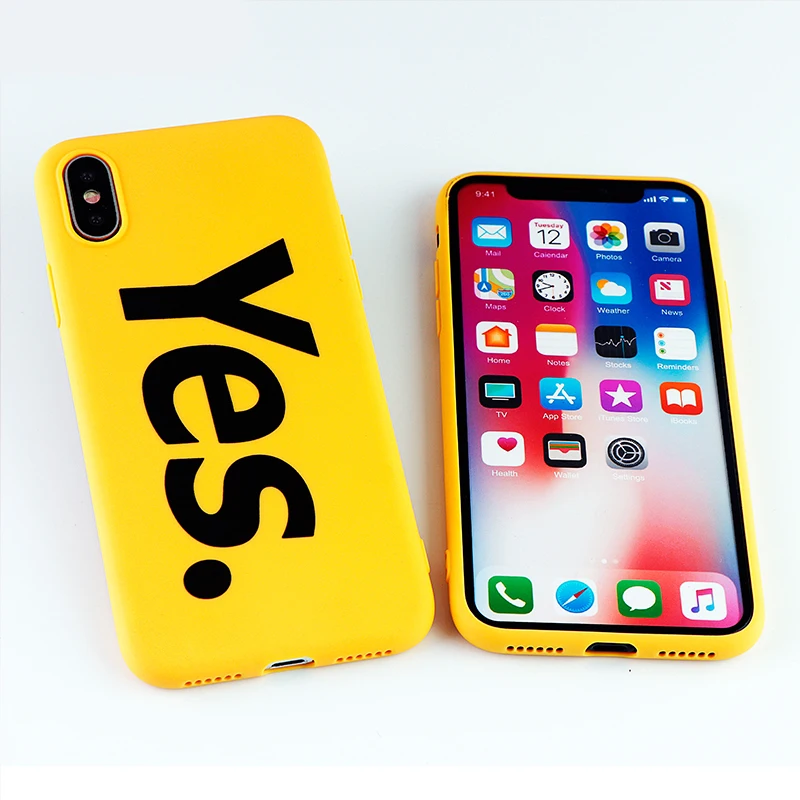 Чехол для мобильного телефона с надписью Yes iPhone X XS MAX XR 6 s 7 8 Plus Модный чехол мягкий