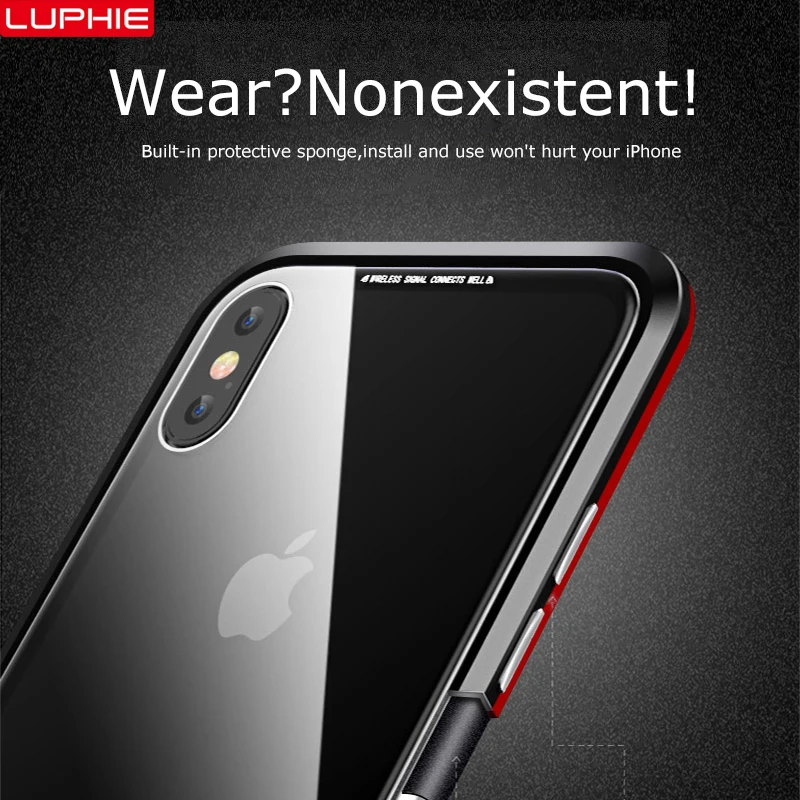 LUPHIE Контрастный ЦВЕТНОЙ Магнитный чехол для iPhone X XS Max прозрачная Задняя