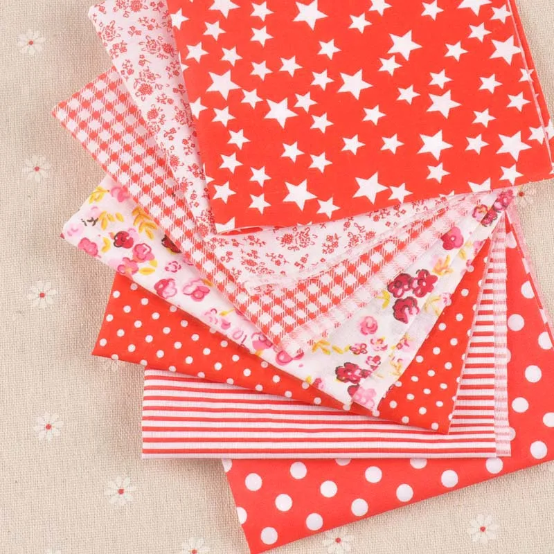 7 шт./компл. 25x25 см красные Лоскутные ткани для шитья сумок одеяла DIY одежда малышей