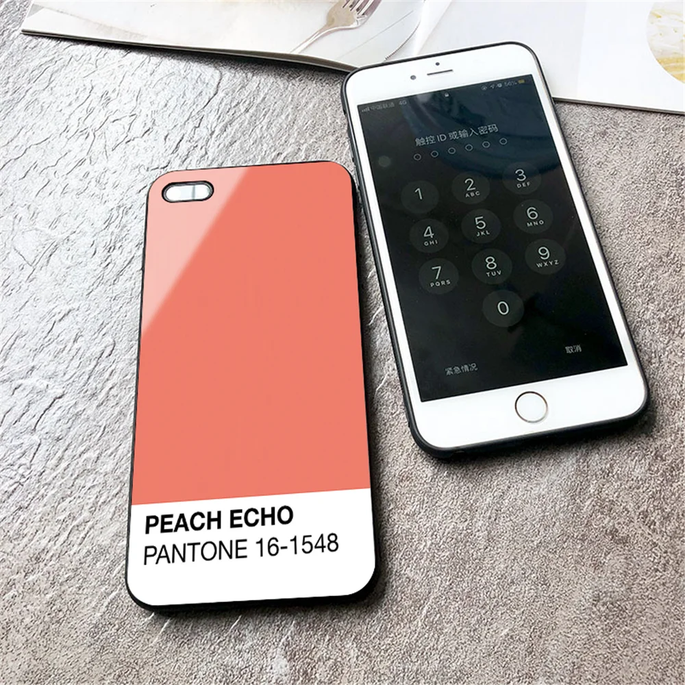 Роскошное популярное закаленное стекло чехол для телефона для iphone 6 6S 7 8 Plus 5 5S SE X XR XS MAX новейшая цветная карта Pantone
