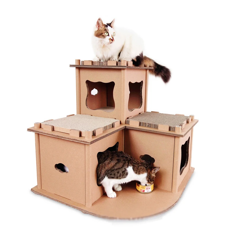 Фото Товары для домашних животных гофрированная бумага домик кошек в особняке