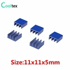 Алюминиевый радиатор 11x11x5 мм, 30 шт., радиатор, радиатор, охлаждающий кулер для электронного чипа, 3D-принтера с теплопроводящей лентой