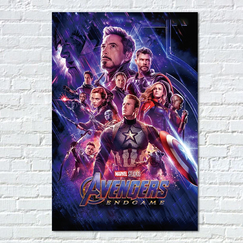 Мстители 4 эндшпиль настенные плакаты фильм Marvel настенные картины декор для гостиной спальни Железный человек Капитан шелк художественные принты Тор