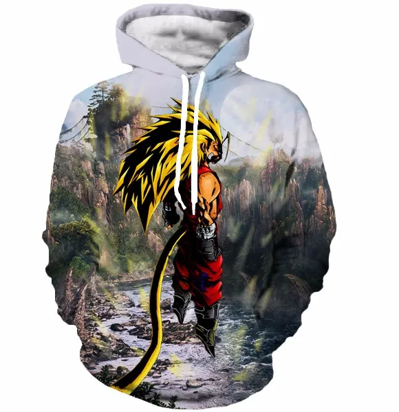 Новейшая Аниме Супер сайян Cloudstyle 3D Толстовка Goku/Vegeta пуловеры с круглым вырезом