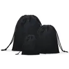 50 шт.лот бархатные черные 3 размера Ювелирные подарочные пакеты с ремешком, оптовая продажа 10*12 см 7*9 см 5*7 см