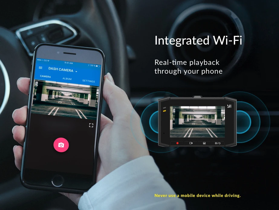 YI Ultra Dash camera Card, черный, Разрешение 2,7 K, A17 A7, двухъядерный чип, голосовое управление, светильник, сенсор, широкоэкранный 2,7 дюйма