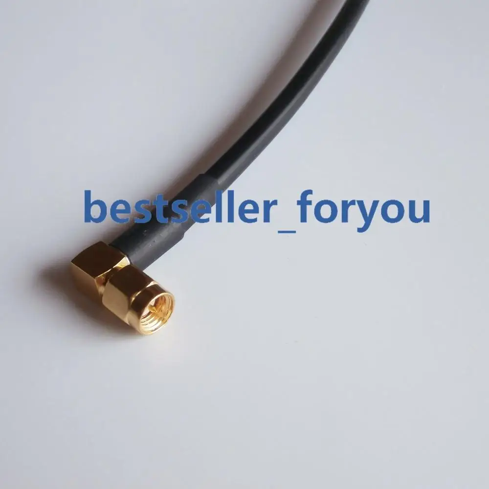 Кабель BNC штекер-SMA штекер под прямым углом 90 RF отрезок косичка RG58 50 см |