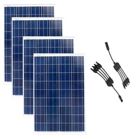 placas solares y baterias 400w placa solar camping 12v 100w 4 pcs autocaravanas solar charger waterproof 4 in 1 y connector
