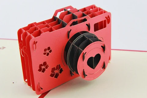 3D винтажная камера поздравительные открытки/Смешные всплывающие карты/бесплатная доставка