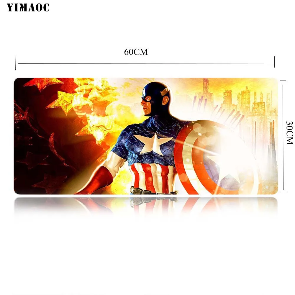 MP8 30x60cm YIMAOC Marvel comics Капитан Америка коврик для мыши компьютерный коврик для мыши Противоскользящий натуральный каучук игровой коврик для мыши 30x60 см - Цвет: MP8 30x60cm