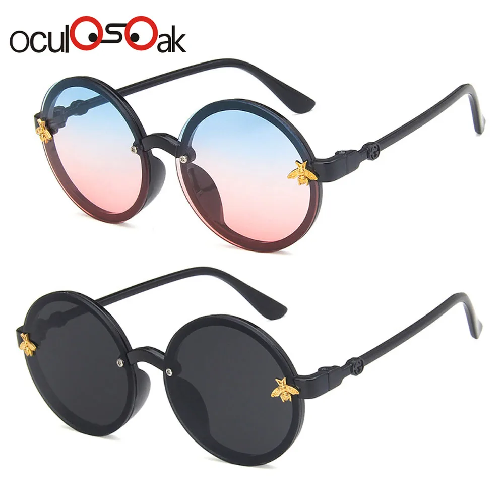 Oculosoak модные брендовые Детские солнцезащитные очки черные Ретро детские с УФ