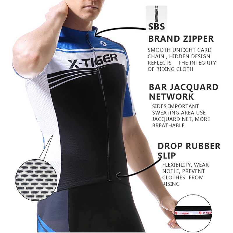 X-TIGER Лето анти-УФ Велоспорт Джерси с коротким рукавом дышащие спортивные одежды для велосипедиста горный велосипед велосипедная одежда