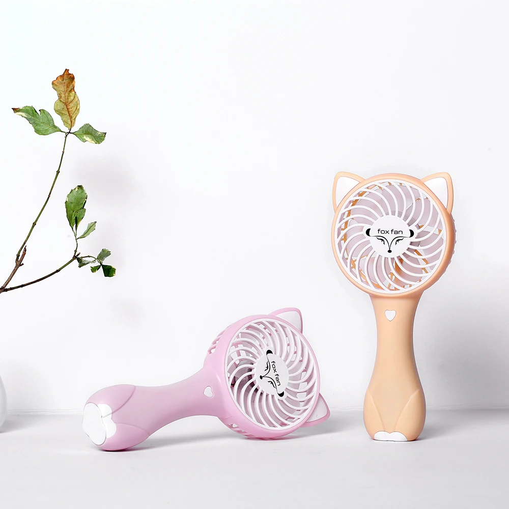 Мини вентилятор портативный USB 3 скоростной ручной в современном стиле лисы