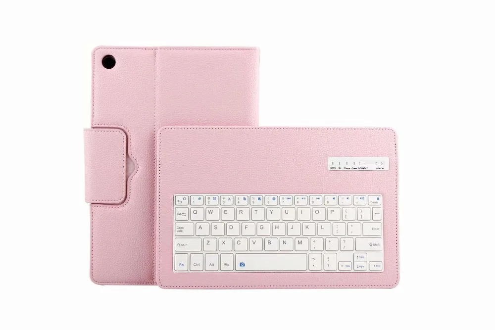 Кожаный флип-чехол с текстурой личи для Huawei MediaPad M5 10 8 дюйма + ручка со съемной