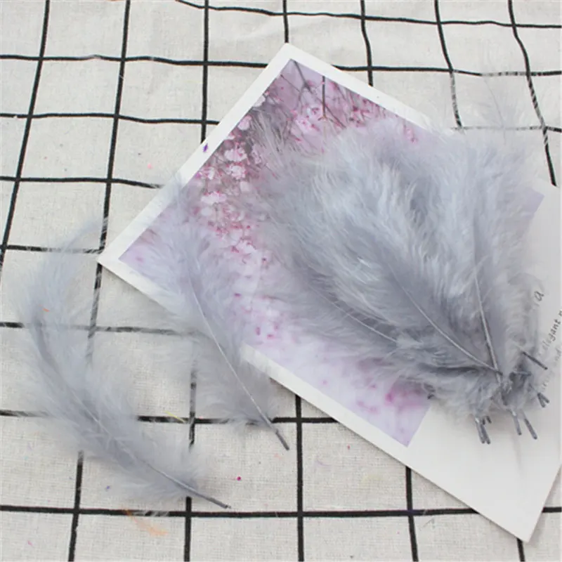 gray 50pcs Перья индейки 50 шт 4-6 дюймов 10-15 см куриные Шлейфы перья индейки Марабу для карнавала Хэллоуин Рождество DIY Ремесло Декор - Цвет: gray 50pcs