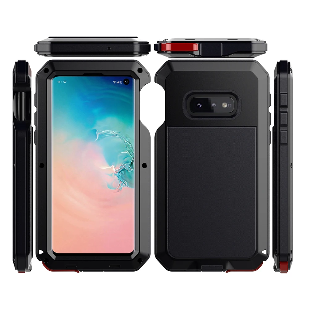Для samsung Galaxy S10e металлический Алюминий бронированный противоударный чехол Heavy Duty Водонепроницаемый защитный чехол+ Защитная пленка из закаленного стекла