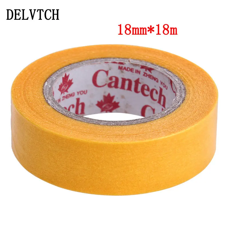 DELVTCH 1 8 см * 18 м желтая высокотемпературная односторонняя клейкая лента для