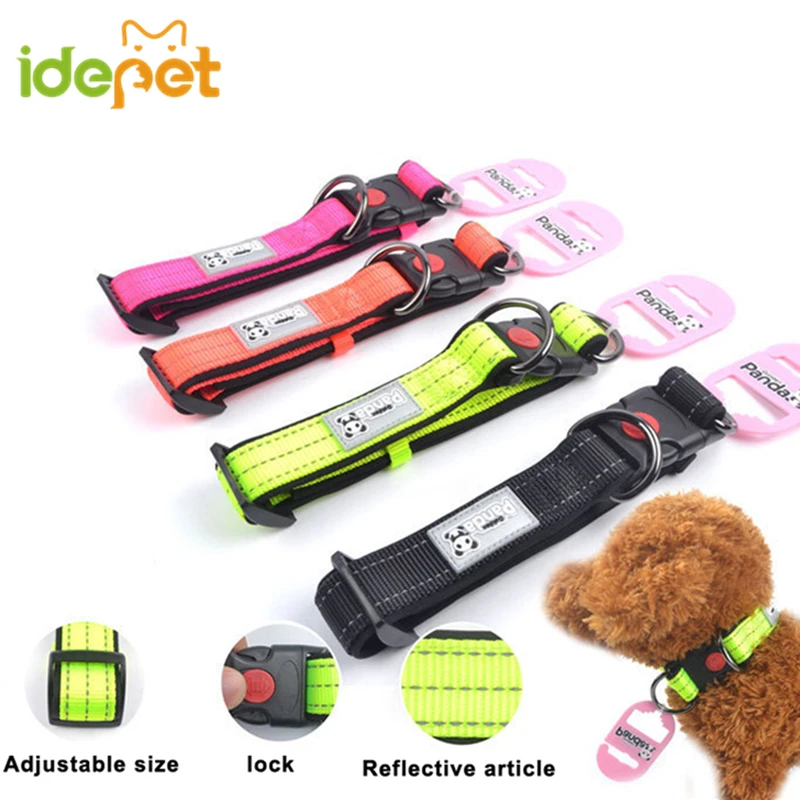 Нейлоновый отражающий для собак ошейники домашних животных регулируемые ночные