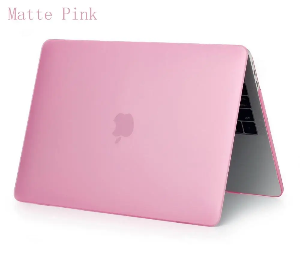 Matte pink Кристальный \ матовый чехол для Apple Macbook Air Pro retina 11 12 13 15, для Mac book Air 13 A1466 air с сенсорной панелью A1932 - Цвет: Matte pink