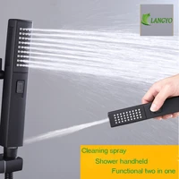 langyo hand held high pressure shower head abs with black water saving shower head bathroom accessories head showers douche