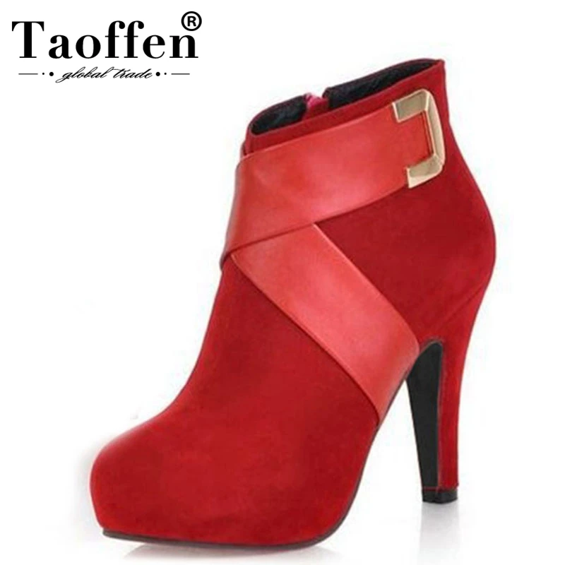 TAOFFEN/женские ботильоны женские модные короткие ботинки зимняя обувь botas на