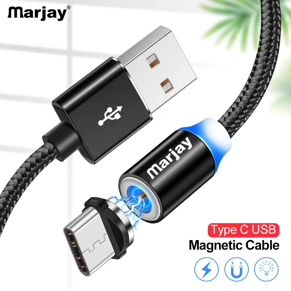 Магнитный usb-кабель Marjay type C для samsung Galaxy S9 Note 8 S8 Plus USB-C кабель для huawei mate 20 телефонный кабель usb C