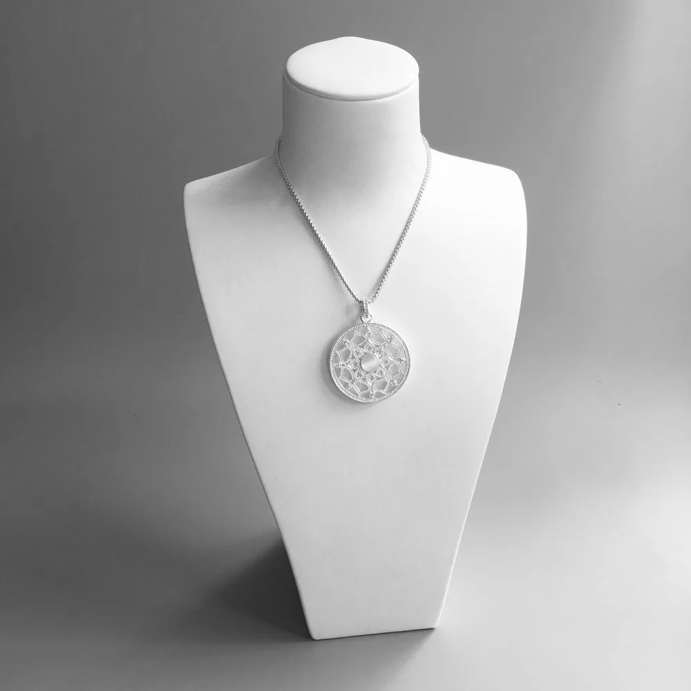 Кулон Королевский лотос амулет перламутром и 925 стерлингового серебра для женщин