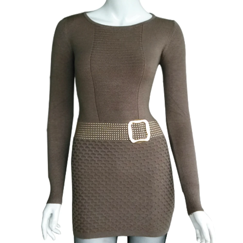 Женское кашемировое платье-свитер длинное трикотажное платье с длинным рукавом