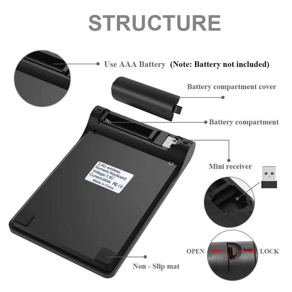 Клавиатура цифровая AVATTO компактная 2 4 ГГц USB 18 клавиш|Клавиатуры| |