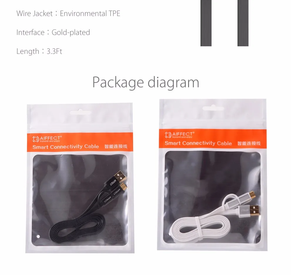 AIFFECT Mini, новинка, 2 в 1, кабель Micro B-Micro USB, кабель type-C для быстрой зарядки, кабель USB C для передачи данных, для устройств Micro usb type-C