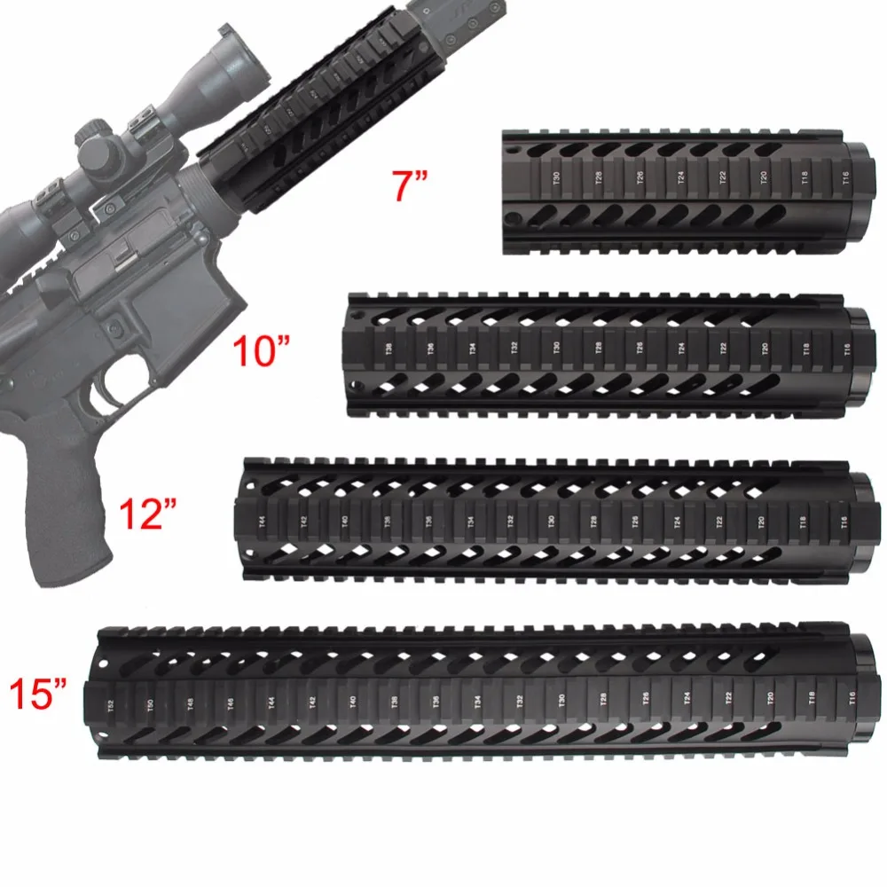 Тактический 7 'ཆ'' 12 'ཋ'' AR. 223/5. 56 БЕСПЛАТНАЯ Float Quad направляющая для