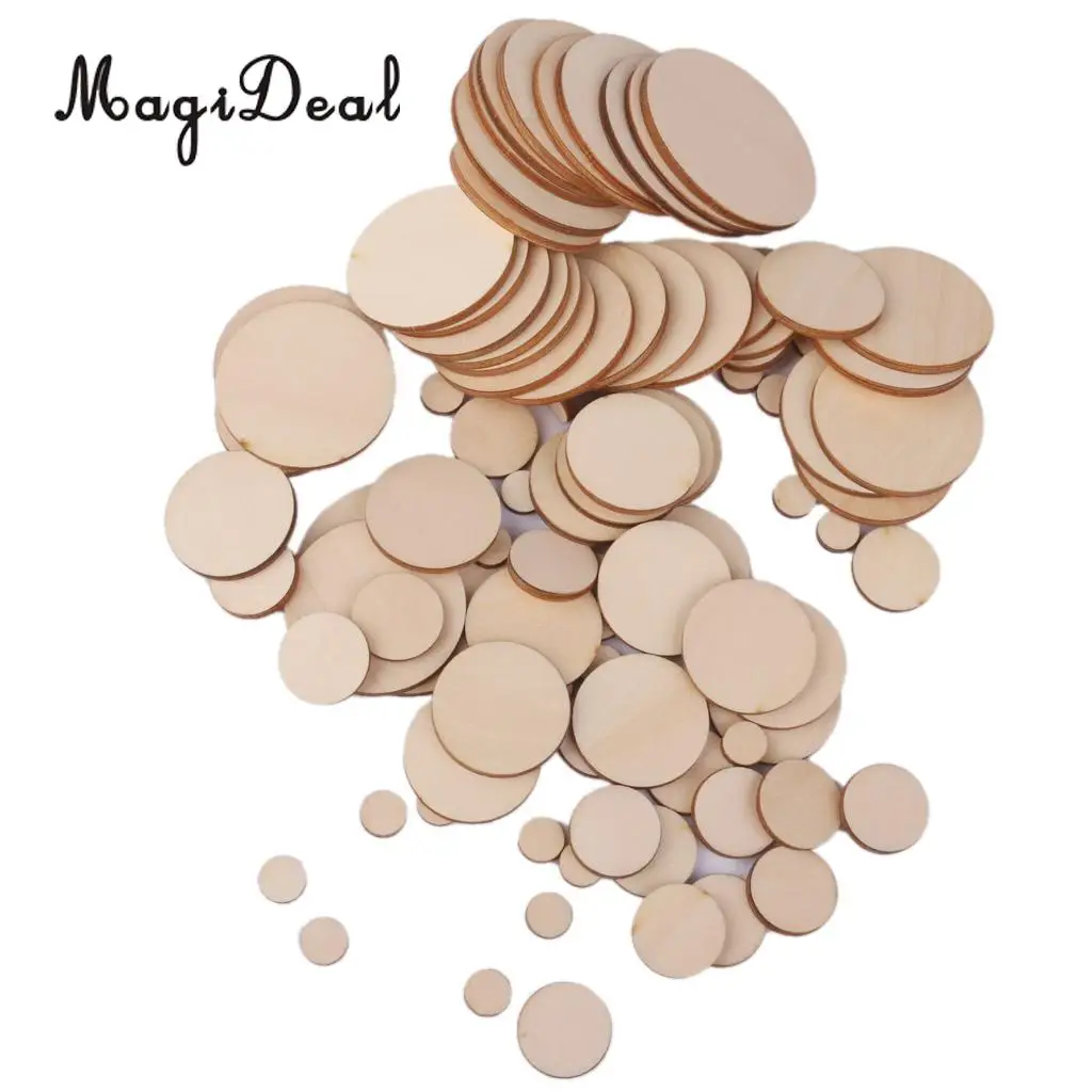 MagiDeal 1 пакет 3 мм толстые пустые круглые деревянные украшения для свадьбы поделки