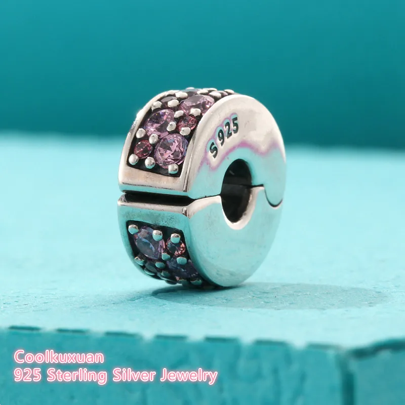 

Summer Mosaic Shining Elegance, Fancy Pink & Fancy Purple CZ Bead 925 Sterling Silver Clip Charm Beads Fit Pandora Bracelet