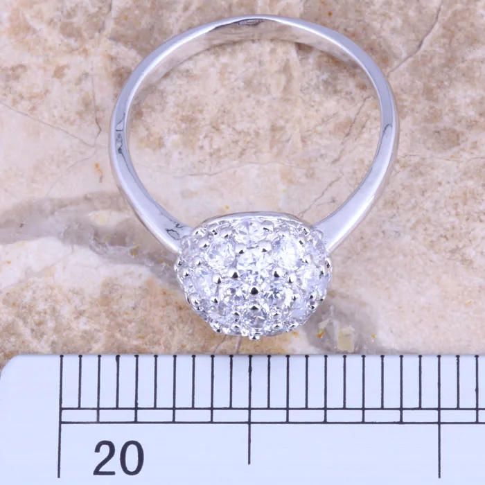 Необычное кольцо с белым фианитом и посеребренным покрытием размер 4 / 5 6 7 8 9 R1545 |