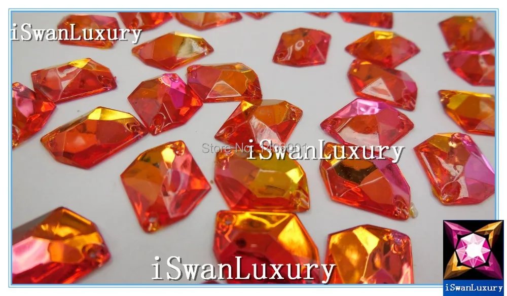 Акриловая Розовая Желтая Bi цветные бусины из рыхлой породы Стразы 17x21 мм для