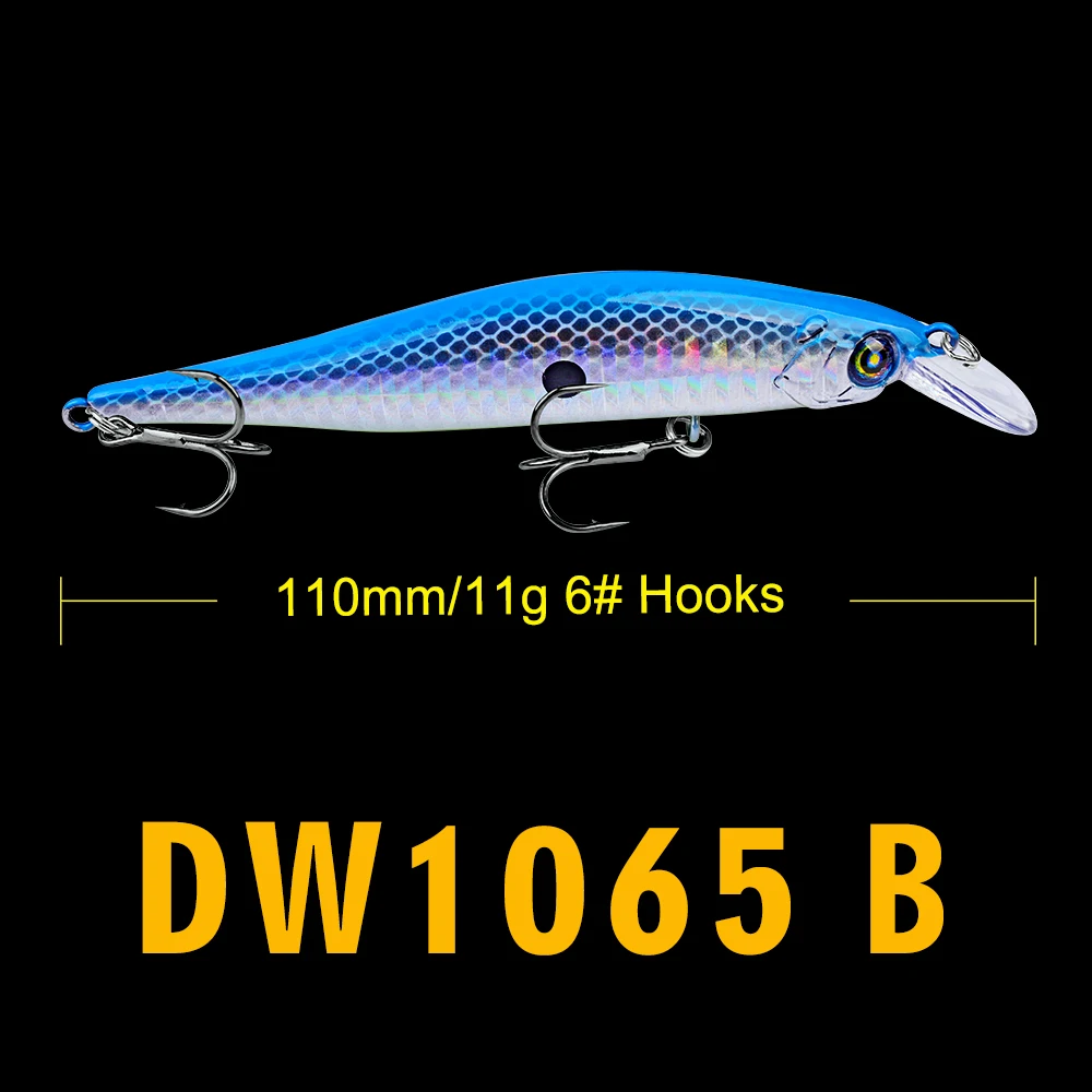 6PC Artificial Fishing Bait 6Colors Lure 11g-0.4oz/4.3&quot-11cm fishing tackle 6# high carbon steel triple hook bass | Спорт и