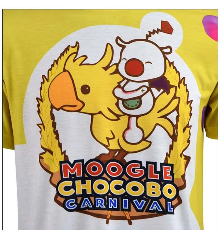 FF15 Moogle Chocobo футболка Final Fantasy XV ноктис люцис кэлум футболка костюм с головным убором карнавал Мужская рубашка с коротким рукавом Косплей Тройник